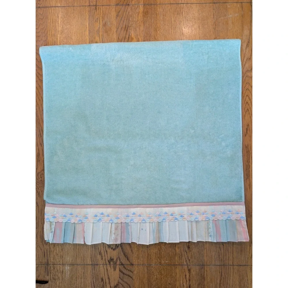 Vintage 1978 Avanti Linens 5pc Towel Set Seafoam/Mint Green Pleated Ruffle‎ Trim